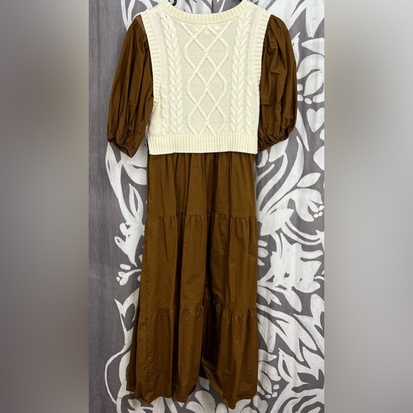 Sofie the Label Cognac Tiered Layered Sweater Dress - Picture 7 of 7